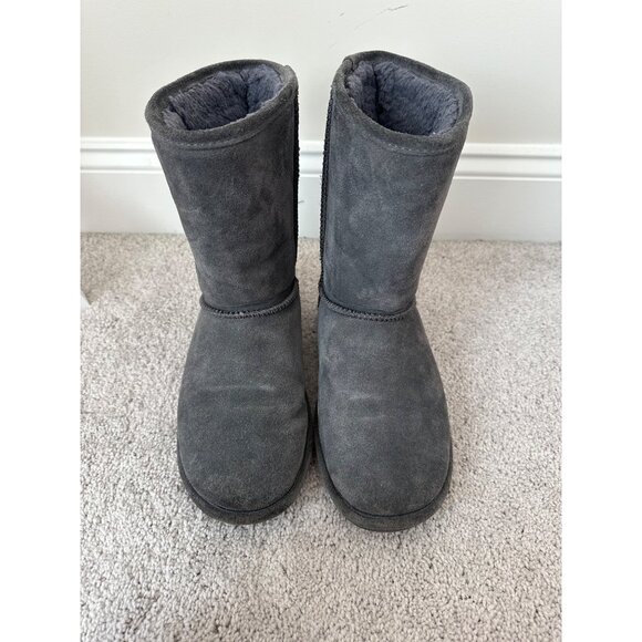 Bearpaw Emma Size 9 Shearling Fur Lined Winter 10" Boots Gray Suede - Picture 3 of 16